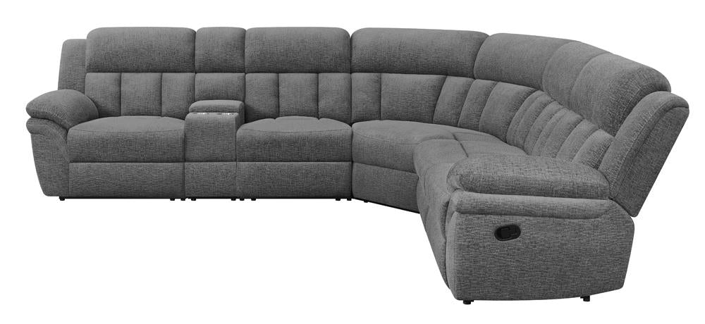 Bahrain Charcoal 6-Piece Upholstered Motion Sectional from Coaster - Luna Furniture