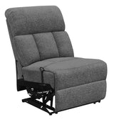 Bahrain Modular Sectional Armless Recliner Charcoal from Coaster - Luna Furniture