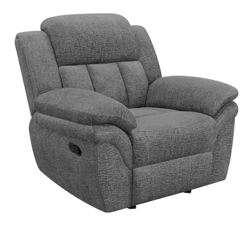Bahrain Charcoal Upholstered Glider Recliner from Coaster - Luna Furniture