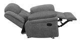 Bahrain Charcoal Upholstered Glider Recliner from Coaster - Luna Furniture