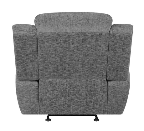 Bahrain Charcoal Upholstered Glider Recliner from Coaster - Luna Furniture