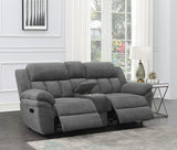 Bahrain Charcoal Motion Loveseat with Console from Coaster - Luna Furniture