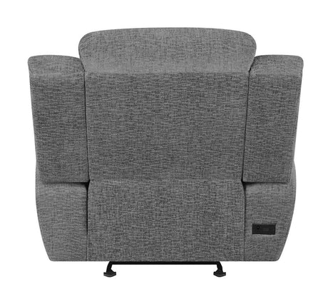 Bahrain Charcoal Upholstered Power Glider Recliner from Coaster - Luna Furniture