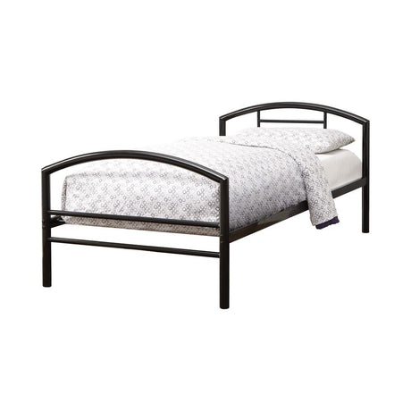 Baines Twin Metal Bed with Arched Headboard Black - 400157T - Luna Furniture