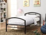 Baines Twin Metal Bed with Arched Headboard Black - 400157T - Luna Furniture