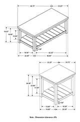 Bairn 3-piece Occasional Set with Open Shelves Greige - 736136 - Luna Furniture