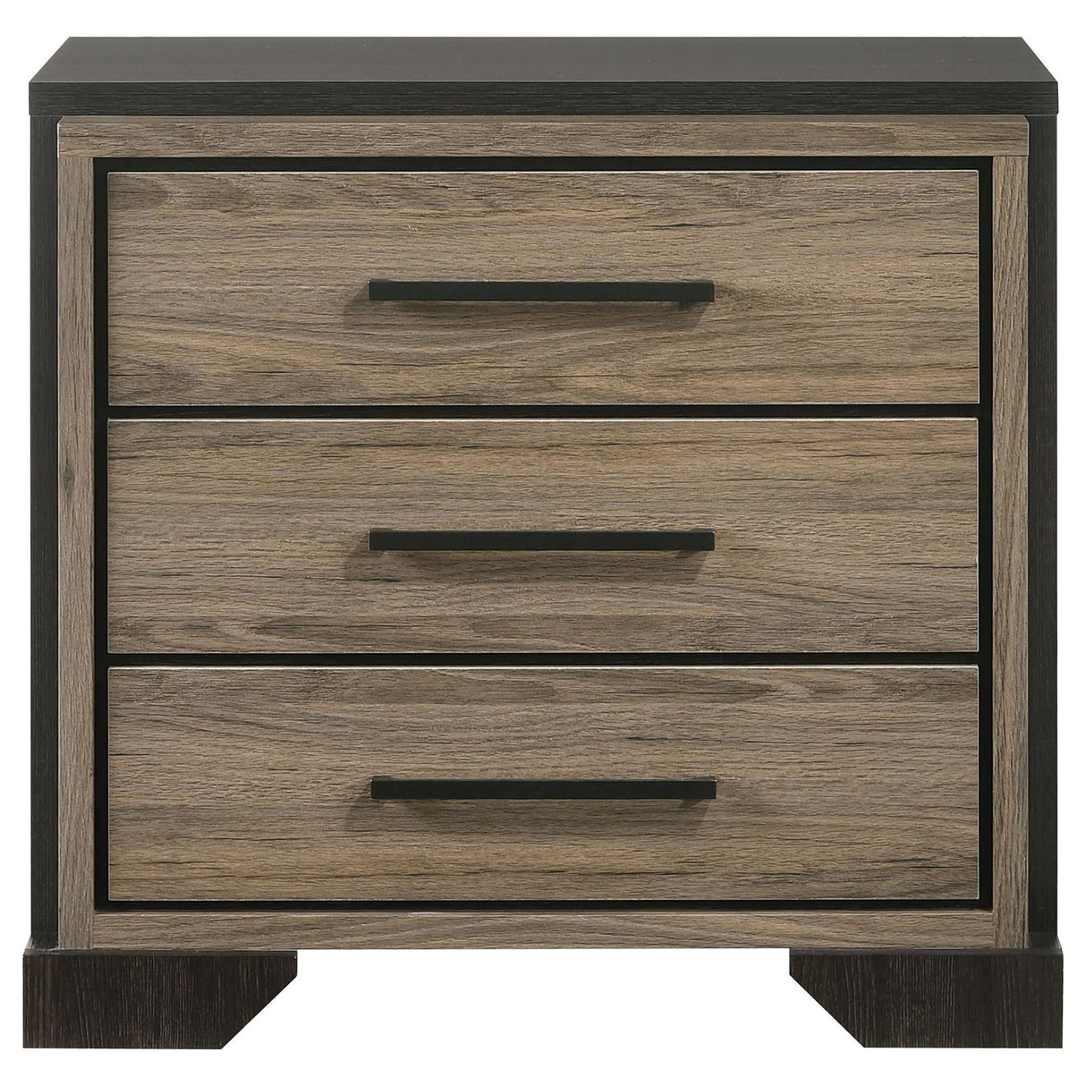 Baker 3-drawer Nightstand Brown and Light Taupe - 224462 - Luna Furniture