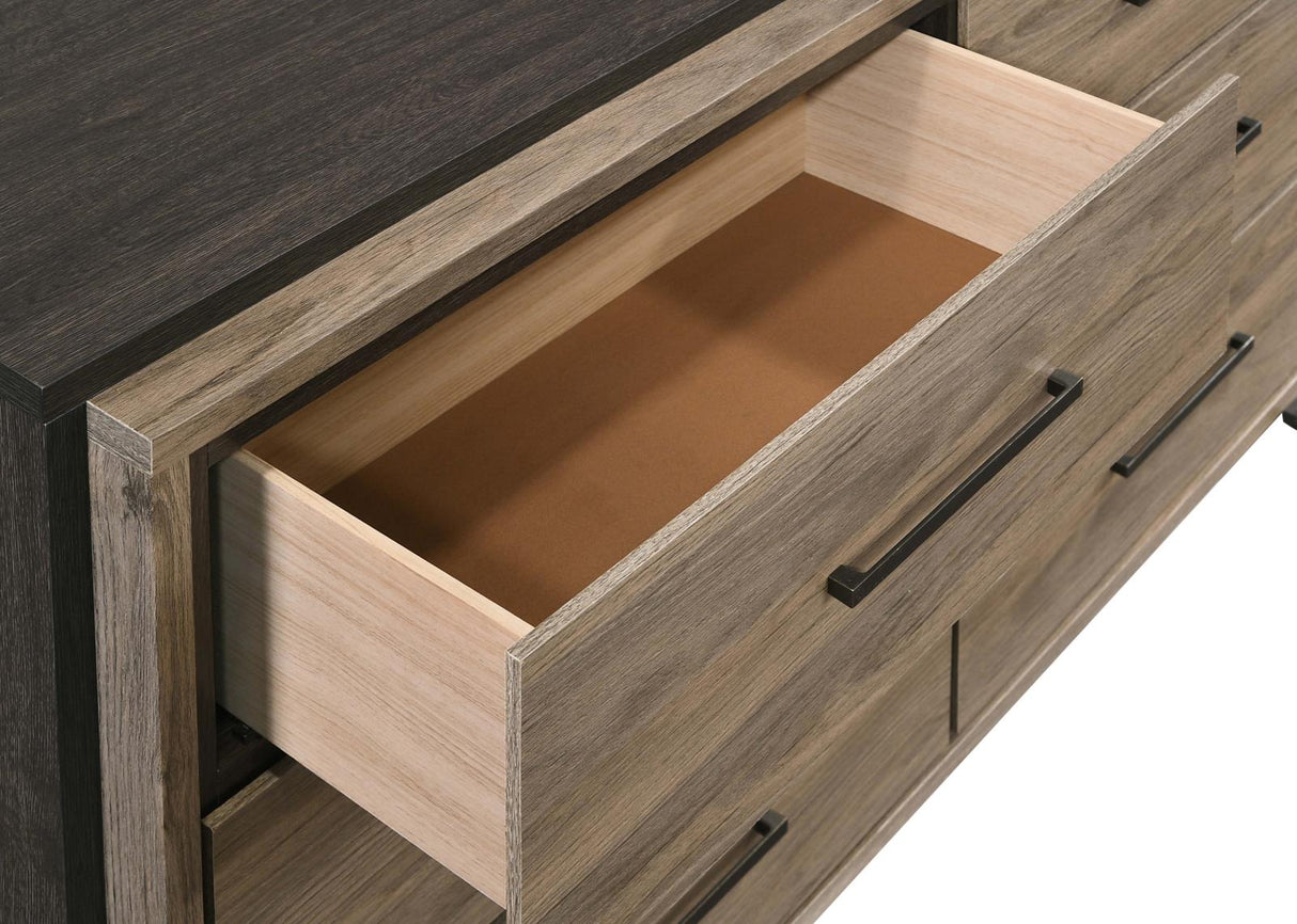 Baker 6-drawer Dresser Brown and Light Taupe - 224463 - Luna Furniture