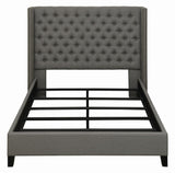 Bancroft Demi-wing Upholstered Eastern King Bed Grey - 301405KE - Luna Furniture
