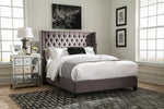 Bancroft Demi-wing Upholstered Queen Bed Grey - 301405Q - Luna Furniture