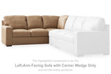 Bandon Toffee Left-Arm Facing Sofa with Corner Wedge from Ashley - Luna Furniture