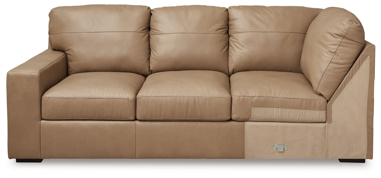 Bandon Toffee Left-Arm Facing Sofa with Corner Wedge from Ashley - Luna Furniture