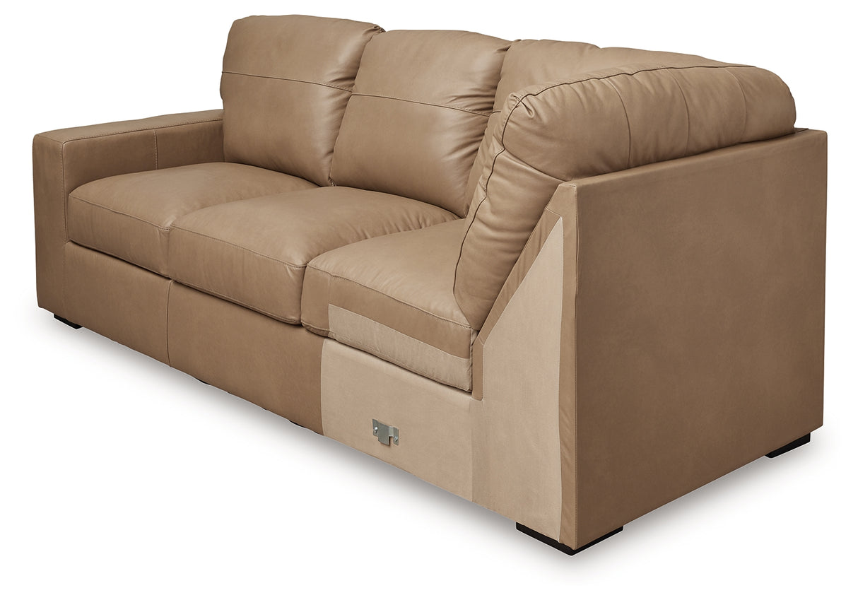Bandon Toffee Left-Arm Facing Sofa with Corner Wedge from Ashley - Luna Furniture