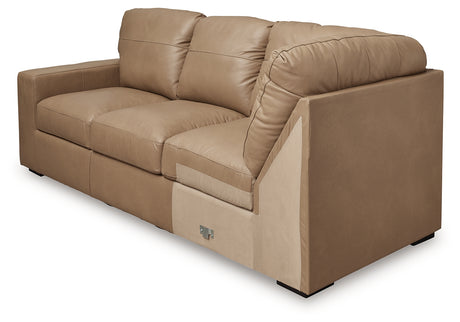 Bandon Toffee Left-Arm Facing Sofa with Corner Wedge from Ashley - Luna Furniture