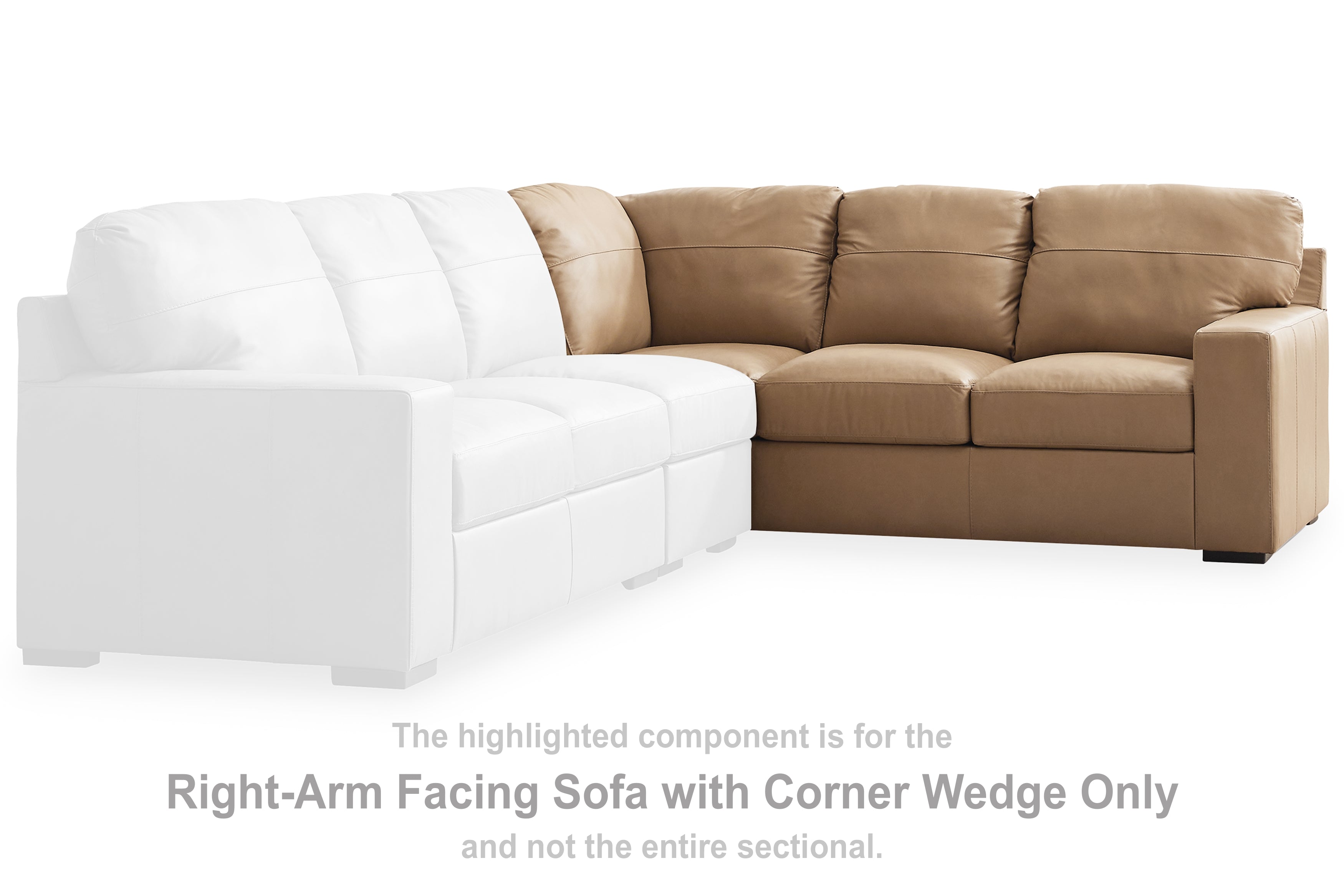 Bandon Toffee Right-Arm Facing Sofa with Corner Wedge from Ashley - Luna Furniture