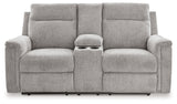 Barnsana Ash Power Reclining Loveseat with Console from Ashley - Luna Furniture