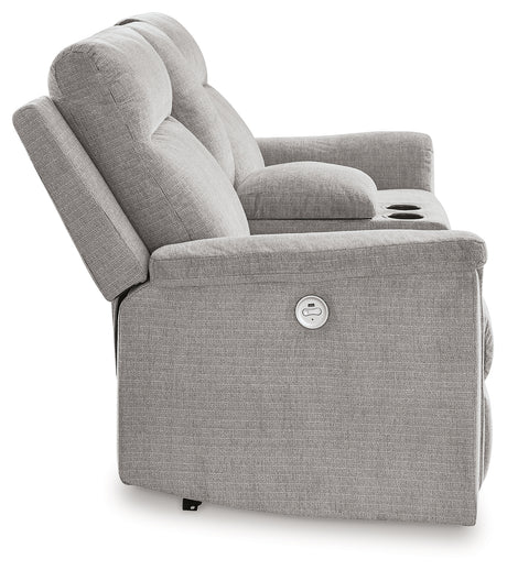 Barnsana Ash Power Reclining Loveseat with Console from Ashley - Luna Furniture