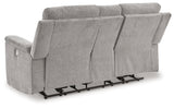 Barnsana Ash Power Reclining Loveseat with Console from Ashley - Luna Furniture