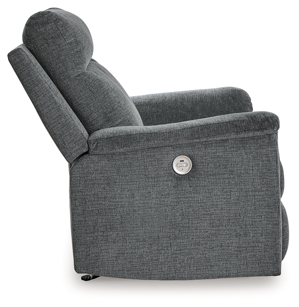 Barnsana Gravel Power Recliner from Ashley - Luna Furniture