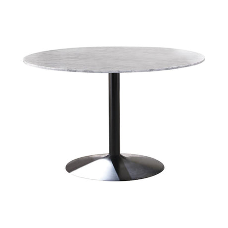 Bartole Round Dining Table White and Matte Black - 108020 - Luna Furniture