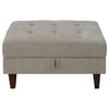 Barton Upholstered Tufted Ottoman Toast and Brown - 509797 - Luna Furniture