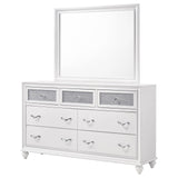Barzini White 7-Drawer Dresser with Mirror from Coaster - Luna Furniture