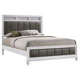 Barzini White California King Upholstered Panel Bed from Coaster - Luna Furniture