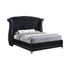 Barzini Queen Tufted Upholstered Bed Black - 300643Q - Luna Furniture