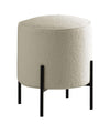 Basye Round Upholstered Ottoman Beige and Matte Black - 905495 - Luna Furniture