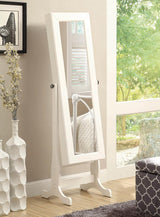 Batista White Jewelry Cheval Mirror with Drawers from Coaster - Luna Furniture