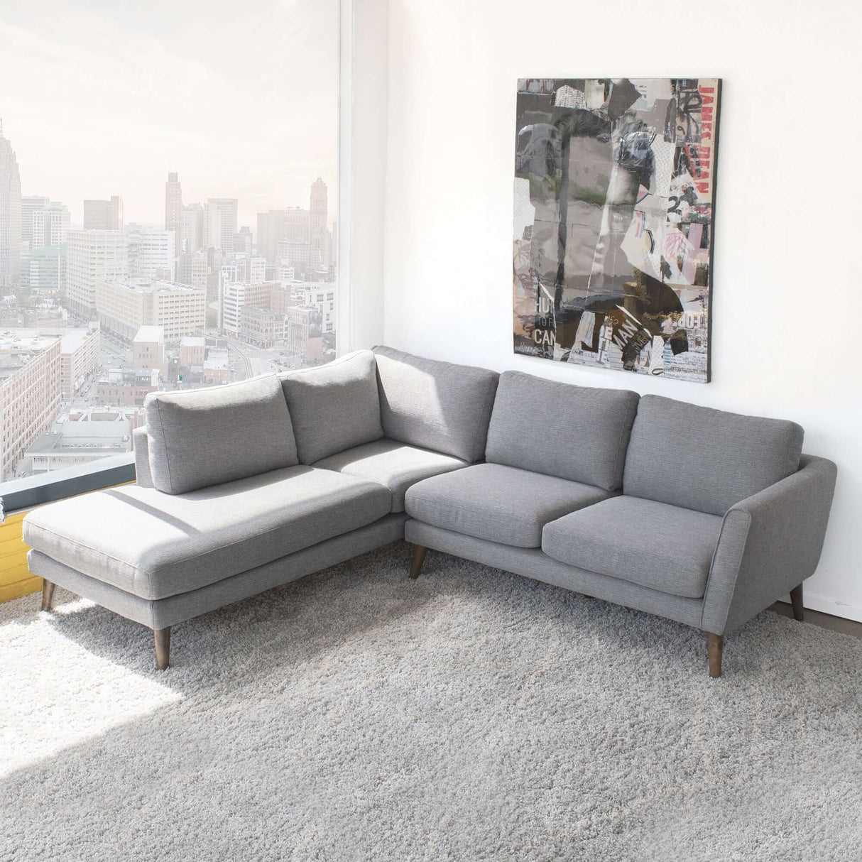 Batres Grey RAF Chaise Sectional from Ashcroft Furniture - Luna Furniture