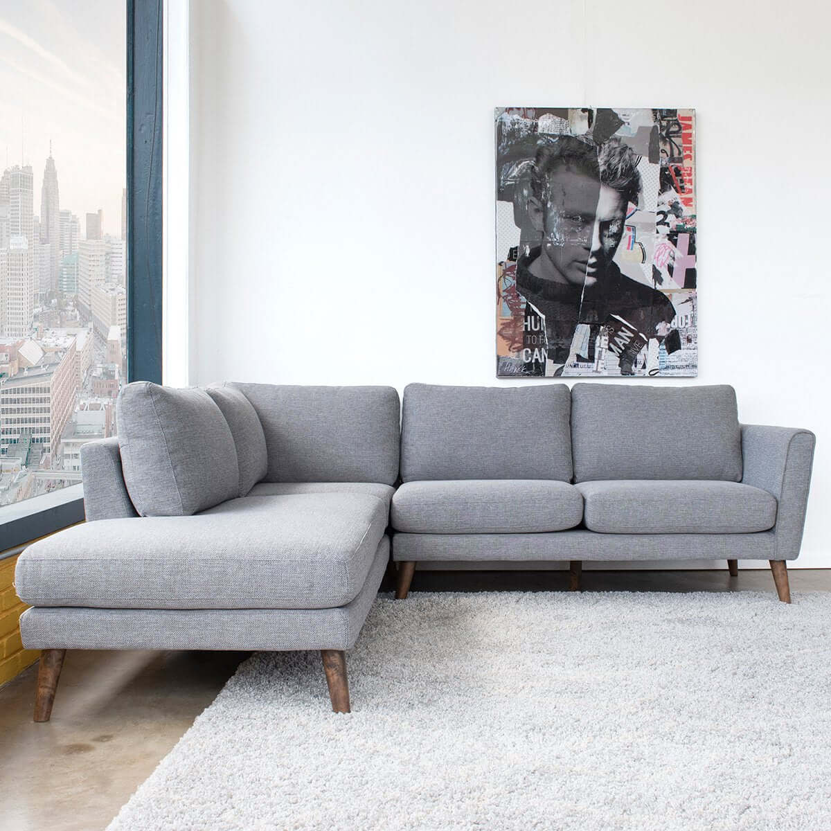 Batres Grey RAF Chaise Sectional from Ashcroft Furniture - Luna Furniture