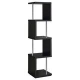 Baxter 4-shelf Bookcase Black and Chrome - 801419 - Luna Furniture
