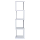 Baxter 4-shelf Bookcase White and Chrome - 801418 - Luna Furniture