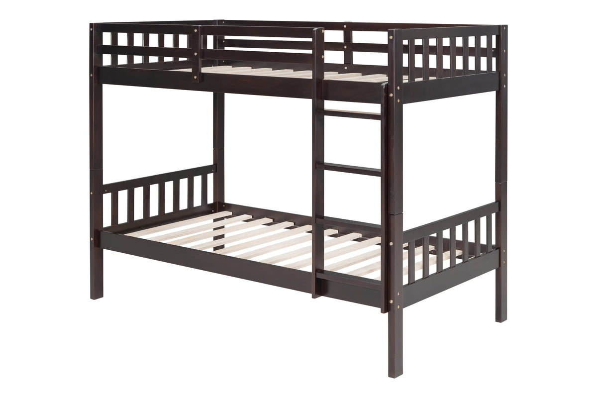 BB10 Twin/Twin Bunk Bed Espresso from Happy Homes - Luna Furniture