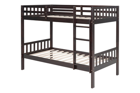 BB10 Espresso Twin/Twin Bunk Bed from Happy Homes - Luna Furniture