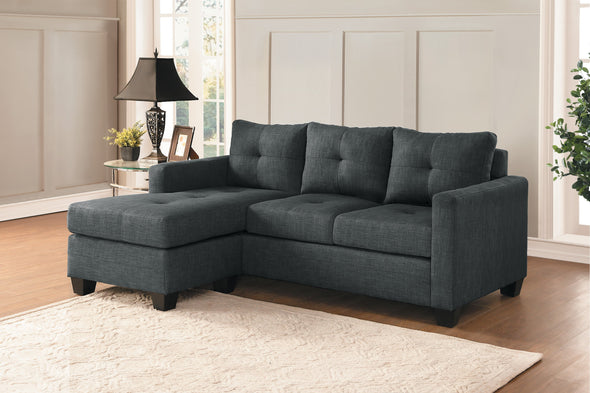 Phelps Dark Gray Reversible Sofa Chaise - Luna Furniture