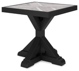 Beachcroft Black/Light Gray Outdoor End Table from Ashley - Luna Furniture