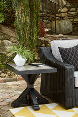 Beachcroft Black/Light Gray Outdoor End Table from Ashley - Luna Furniture