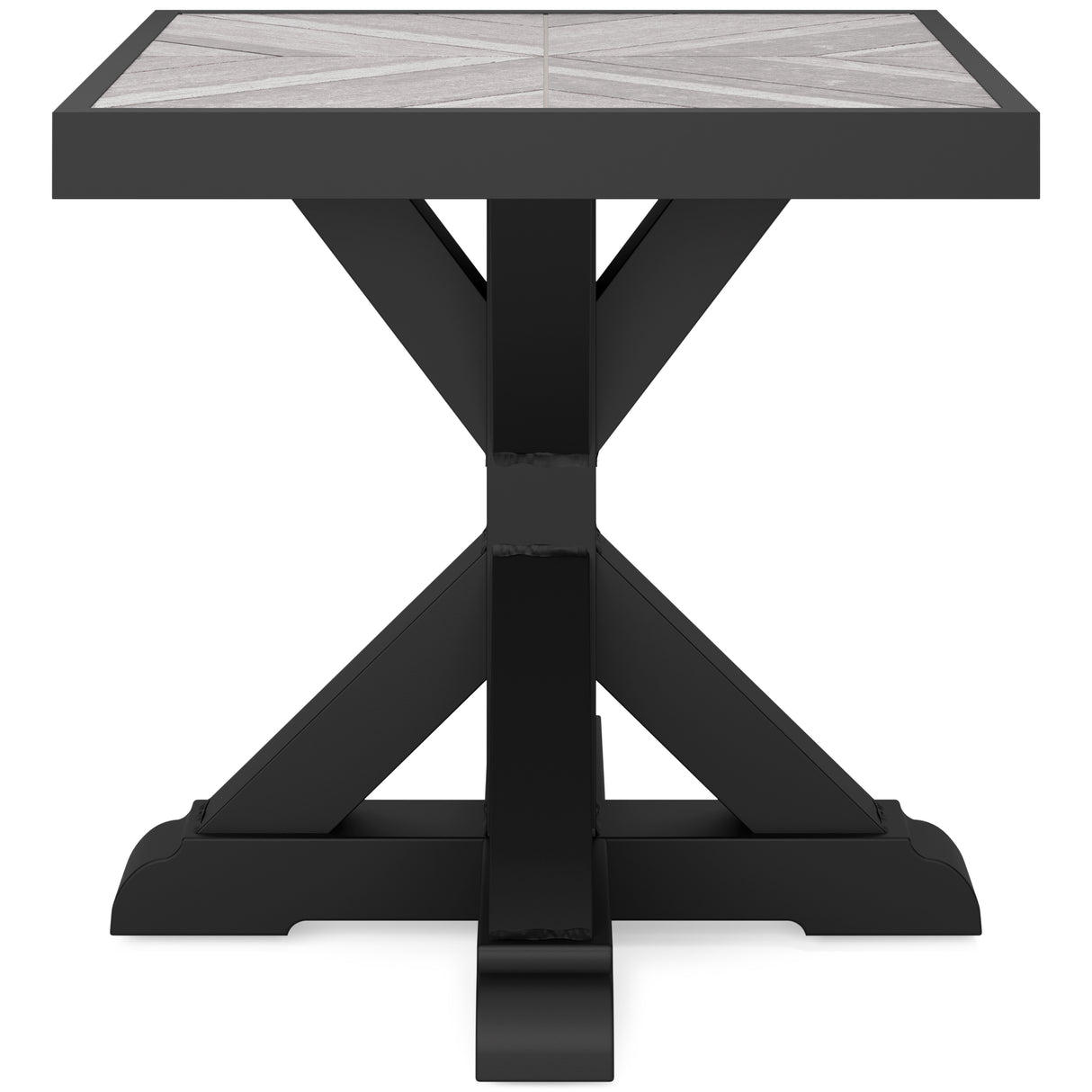Beachcroft Black/Light Gray Outdoor End Table from Ashley - Luna Furniture