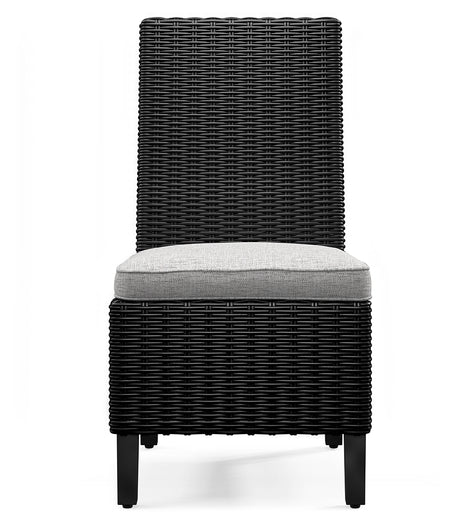 Beachcroft Black/Light Gray Outdoor Side Chair with Cushion from Ashley - Luna Furniture