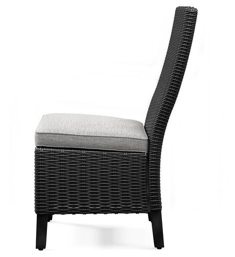 Beachcroft Black/Light Gray Outdoor Side Chair with Cushion from Ashley - Luna Furniture
