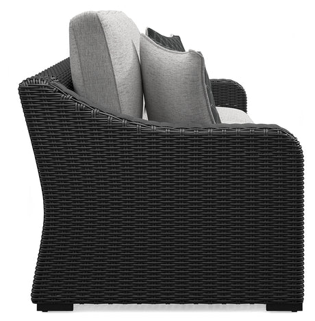 Beachcroft Black/Light Gray Outdoor Sofa with Cushion from Ashley - Luna Furniture