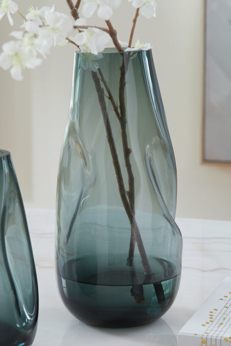 Beamund Teal Blue Vase from Ashley - Luna Furniture