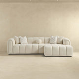 Beatrice Ivory Boucle Tufted RAF Chaise Sectional from Ashcroft Furniture - Luna Furniture