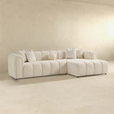 Beatrice Ivory Boucle Tufted RAF Chaise Sectional from Ashcroft Furniture - Luna Furniture