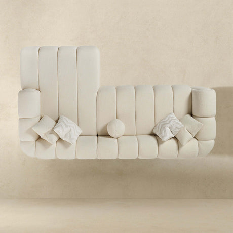 Beatrice Ivory Boucle Tufted RAF Chaise Sectional from Ashcroft Furniture - Luna Furniture