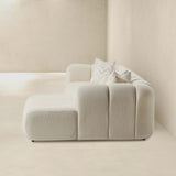 Beatrice Ivory Boucle Tufted RAF Chaise Sectional from Ashcroft Furniture - Luna Furniture
