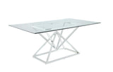 Beaufort Rectangle Glass Top Dining Table Chrome - 109451 - Luna Furniture