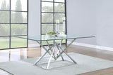 Beaufort Rectangle Glass Top Dining Table Chrome - 109451 - Luna Furniture